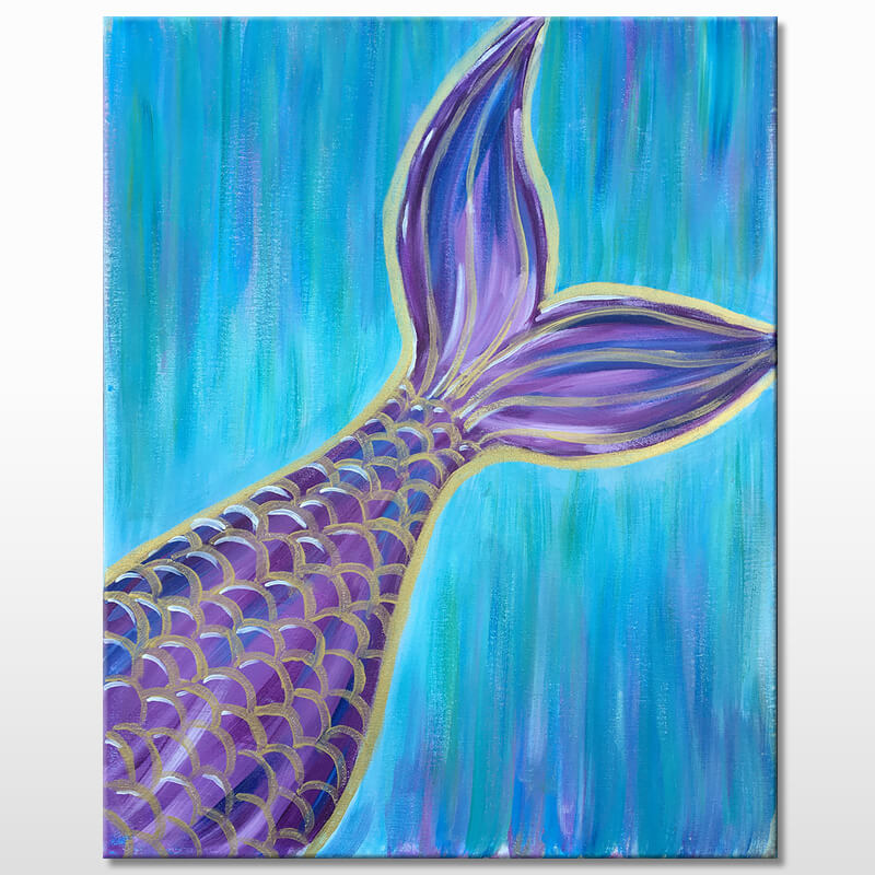 Online Painting Class - Mermaid Vibes (Virtual Paint Night at Home)